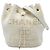 Borsa a secchiello con coulisse Chanel Deauville Small in tweed bianco Crudo