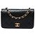 Chanel Black CC Quilted Lambskin Full Single Flap Nero