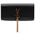 Autre Marque Clutch Saint Laurent Black Grain de Poudre Monogram Kate Tassel Clutch Nero