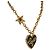 Chanel Gold Gold Plated Enamel Coco Heart Star Anhänger Halskette Golden - Ansicht 5