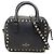 mala Valentino Rockstud em couro preto com pega superior