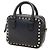 mala Valentino Rockstud em couro preto com pega superior - vista 2
