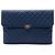 Chanel Blue Large Quilted Caviar Golden Class O Case Clutch Blu scuro