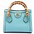 Borsa Gucci Blue Mini Calfskin Bamboo Diana Satchel Blu chiaro