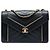 Chanel Black Medium Reversed Chevron Lambskin Flap Noir