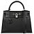 Hermès Hermes Kelly Black Vache Liegee with Palladium Hardware 28 Nero