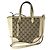 Gucci GG Canvas 2-Wege Schultertasche Braun Beige