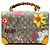 Gucci GG Supreme Flora Bamboo Padlock Top Handle Castaño Beige - vista 3