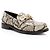 Mocassini Gucci in pelle embossed pitone con logo - Taglia 7.5 / 37.5 Marrone Beige