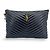 Autre Marque Saint Laurent Classic Monogram Wristlet Matelasse Chevron Leather Small Noir