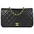 Chanel Vintage Full Flap Quilted Lambskin Medium Nero