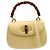 Gucci Vintage Bamboo Top Handle Leather Medium Beige