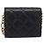 Chanel Plate Logo CC Flap Card Holder on Chain Quilted Caviar Mini Black - view 2