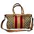 Gucci Boston Bag aus Monogramm-Canvas mit Streifen Braun Rot Beige