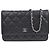Chanel Vintage Wallet on Chain aus gestepptem Lammleder Schwarz