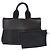 Hermès Hermes Valparaiso East West Toile and Leather PM Nero
