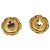 Boucles d'oreilles CHANEL Métal Doré Blanc CC Auth bs37086 - vue 3