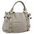 Miu Miu Tote Bag Vitellolux Gray Gold Auth 206009V Braun Golden