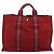 Hermès HERMES Fourre Tout MM Handtasche Canvas Rot Silber Auth gh2382 - Ansicht 2