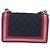 Borsa a tracolla CHANEL Boy Chanel Matelassé con catena in tela blu navy e argento Auth 206385A - vista 3