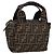 FENDI Zucca Canvas Handtasche Schwarz Braun Auth ep16243