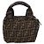 FENDI Zucca Canvas Handtasche Schwarz Braun Auth ep16243 - Ansicht 2