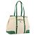 Bolso Tote PRADA Canvas Beige Green Auth gh2350 Verde