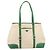 Bolso Tote PRADA Canvas Beige Green Auth gh2350 Verde - vista 13