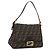 Borsa a tracolla FENDI Zucca Canvas Mamma Baguette Marrone Nero Auth LN210V