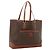 Céline Saco Tote CELINE Macadam PVC Brown Gold Tone Auth BA16170 Marrom