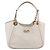 Borsa Tote Salvatore Ferragamo Gancini Chain Leather White Gold Auth 206356A Bianco D'oro - vista 13