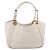 Borsa Tote Salvatore Ferragamo Gancini Chain Leather White Gold Auth 206356A Bianco D'oro - vista 2