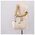 Borsa Tote Salvatore Ferragamo Gancini Chain Leather White Gold Auth 206356A Bianco D'oro - vista 26