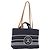 CHANEL Handtasche Canvas 2way Navy Silver CC Auth 204878V Silber Marineblau