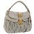 Miu Miu Matelassé Handtasche Leder 2way Grau Goldton Auth ar14167V Braun
