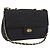 Bolsa de Ombro com Corrente Bally em Couro Preto e Tom Dourado Auth BA16159A