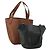 Bolsa Tote Coach em Couro Conjunto de 2 Marrom Khaki Auth ar14245 Caqui