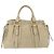 Bolsa de mão Miu Miu em couro bege e dourado Auth 206341A - vista 3