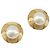 CHANEL Earring Metal Gold Tone White CC Auth bs37083