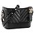 CHANEL - Borsa a tracolla Gabrielle mini chevron in pelle stropicciata nera Nero - vista 2