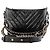 CHANEL - Borsa a tracolla Gabrielle mini chevron in pelle stropicciata nera Nero - vista 3