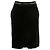 Céline Falda Celine de terciopelo negro con ribetes de cuero y horsebit Talla FR 40
