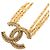 Chanel CC Gold Plated Deca Triple Link Chain Halskette Golden - Ansicht 4