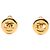 Gold Chanel CC vergoldete runde Clip-On Ohrringe Golden