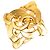 Spilla intrecciata Chanel CC placcata oro D'oro