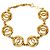 Pulsera de eslabones con dije Chanel CC chapado en oro Dorado