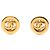 Pendientes de clip Chanel CC chapados en oro Dorado