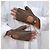 Hermès Guantes de conducir sin dedos de piel Taupe Castaño - vista 8