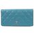 Chanel Bi-Fold Quilted Patent Blau
