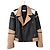 ZAPA Paris Lammleder Perfecto-Jacke – Schwarz beige weiß